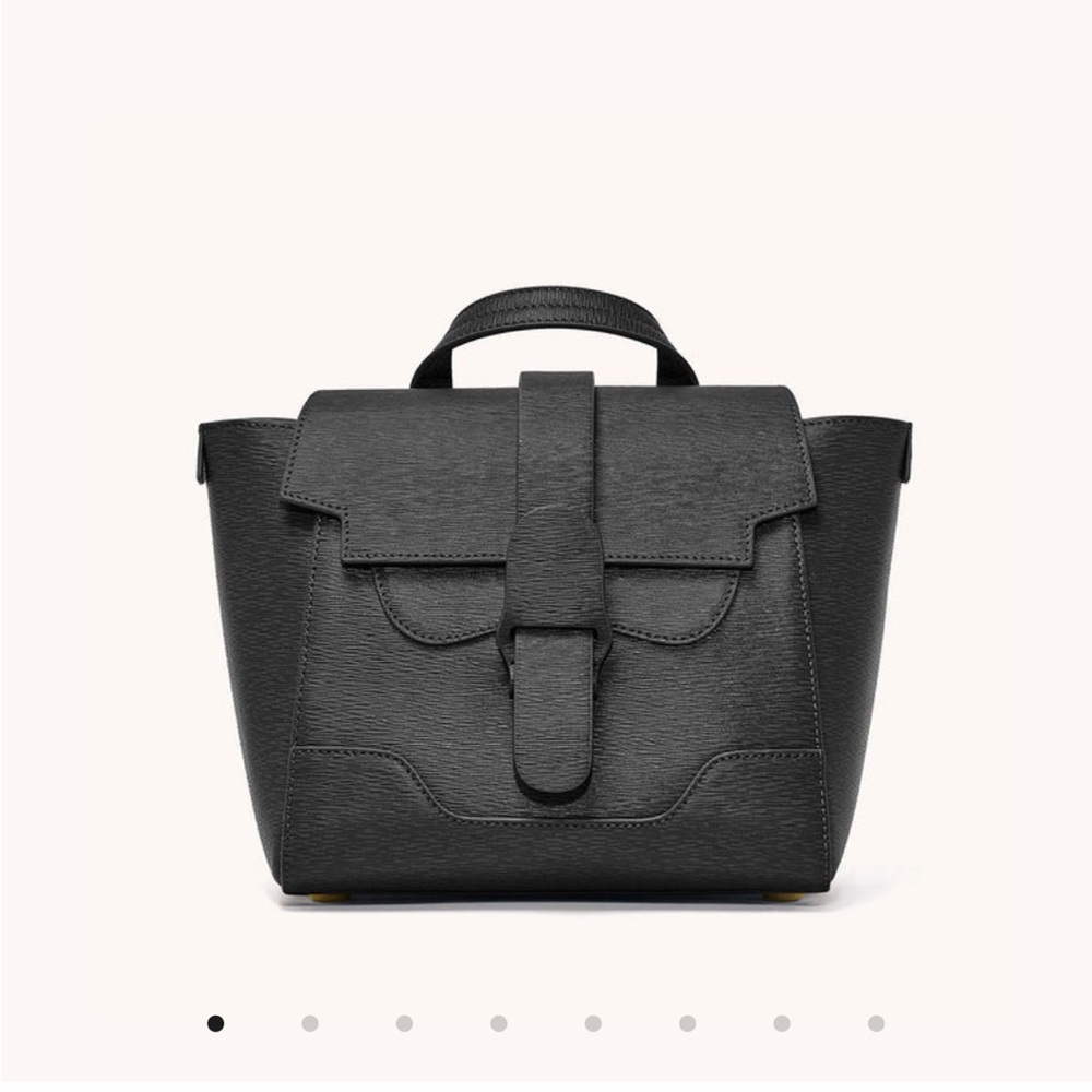 NWT Senreve black mini maestra bag mimosa real leather gold hardware tags on
